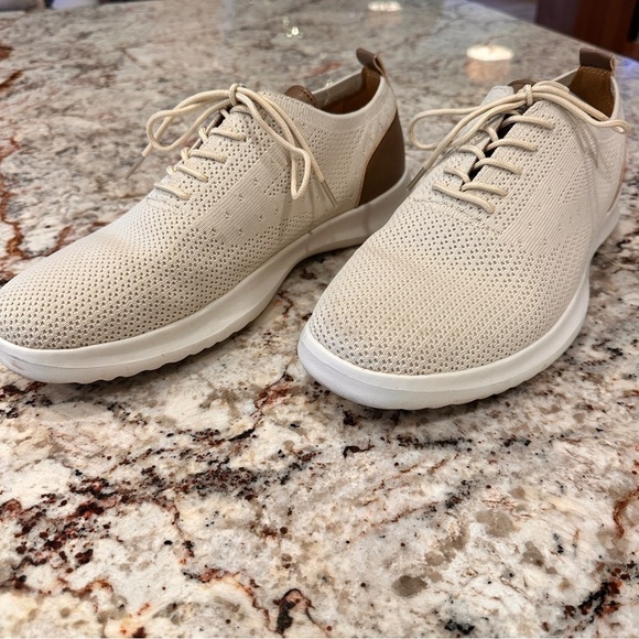 Men's Cream Brown tan business Casual Shoes comfy size 11.5 comfort sole summer - Picture 3 of 11